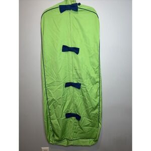 Vintage Tannerway Green/Blue Bows Retro Garment Bag 1960s Zipper